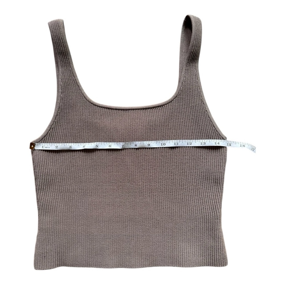 Babaton Taupe Fitted Crop Tank Top - Picture 3 of 6